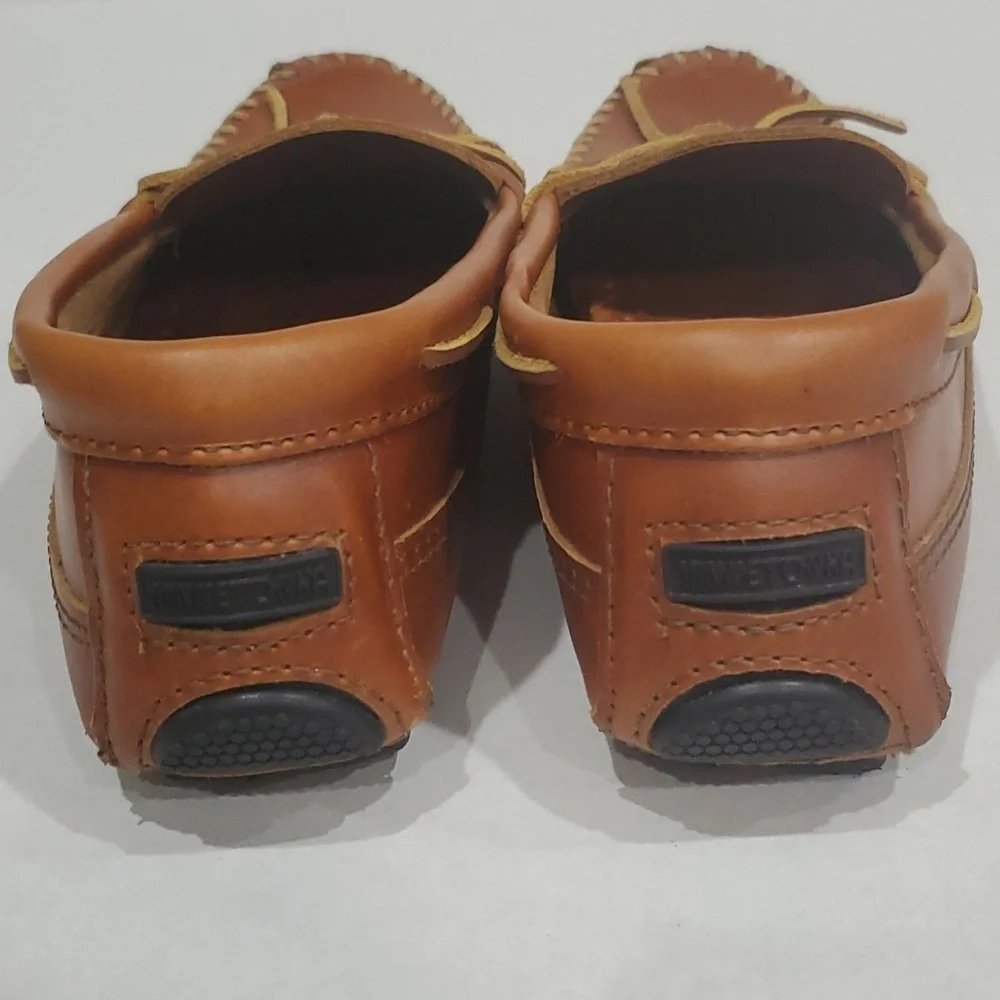 Minnetonka Men's Natural Carmel Moosehide Driving Moccasins Size 9